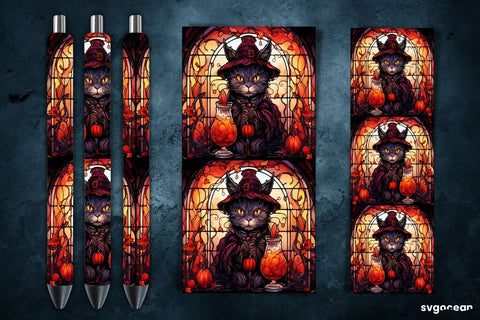 Stained Glass Halloween Pen Wrap | Sublimation Sublimation SvgOcean 