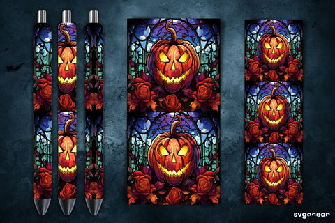 Stained Glass Halloween Pen Wrap | Sublimation Sublimation SvgOcean 