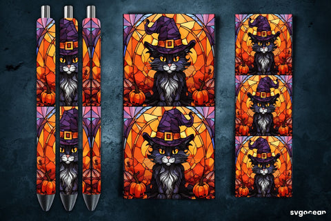 Stained Glass Halloween Pen Wrap | Sublimation Sublimation SvgOcean 