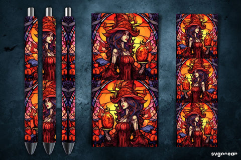 Stained Glass Halloween Pen Wrap | Sublimation Sublimation SvgOcean 