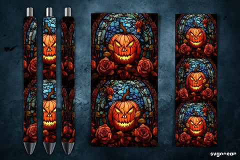 Stained Glass Halloween Pen Wrap | Sublimation Sublimation SvgOcean 