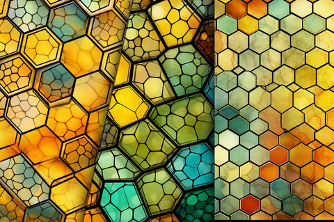 Stained Glass Honey Comb Digital Paper Sublimation Regulrcrative 