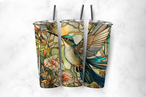 Stained Glass Hummingbird 20oz Tumbler Sublimation Bundle Sublimation BijouBay 