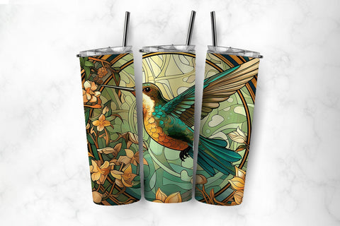 Stained Glass Hummingbird 20oz Tumbler Sublimation Bundle Sublimation BijouBay 
