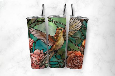 Stained Glass Hummingbird 20oz Tumbler Sublimation Bundle Sublimation BijouBay 