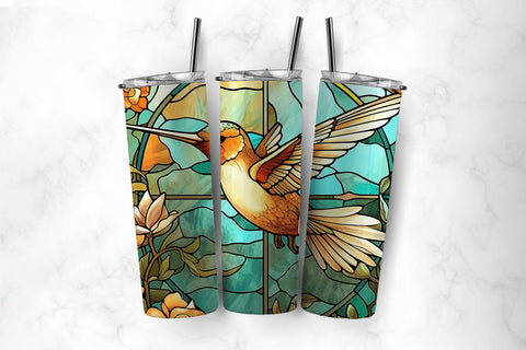 Stained Glass Hummingbird 20oz Tumbler Sublimation Bundle Sublimation BijouBay 