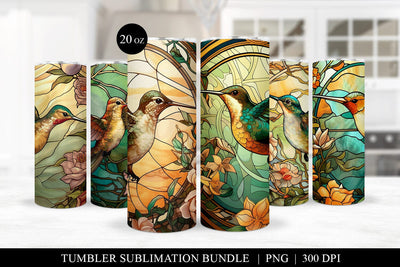 Stained Glass Hummingbird 20oz Tumbler Sublimation Bundle Sublimation BijouBay 