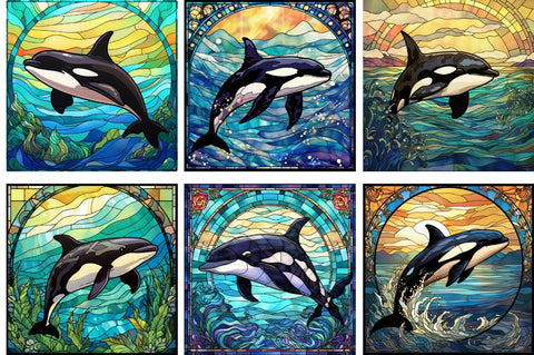 Stained glass offers orca