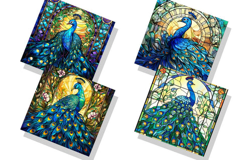 Stained Glass Peacock Bird Tumbler Sublimation Regulrcrative 
