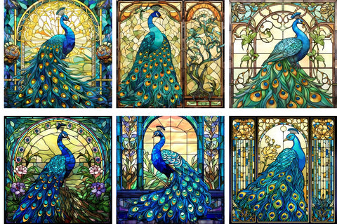 Stained Glass Peacock Bird Tumbler Sublimation Regulrcrative 