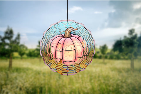 Stained Glass Pimpkin | Fall Wind Spinner Sublimation Bundle Sublimation OrangeBrushStudio 