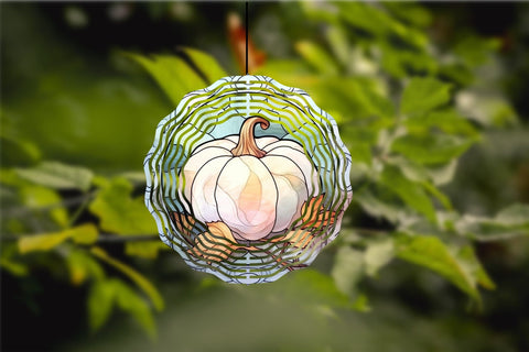 Stained Glass Pimpkin | Fall Wind Spinner Sublimation Bundle Sublimation OrangeBrushStudio 