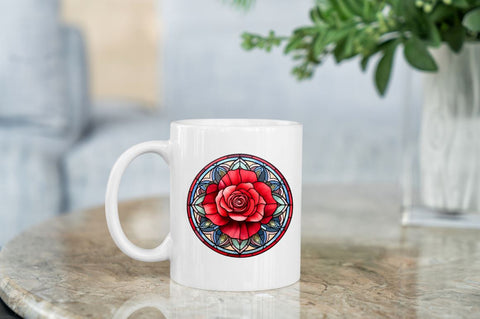 Stained Glass Rose Feild Art Bundle Sublimation Regulrcrative 