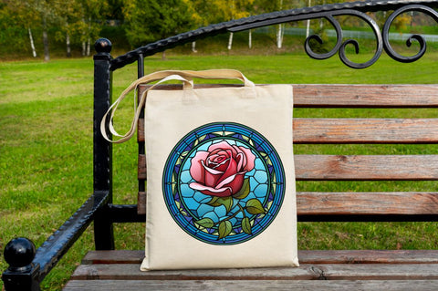 Stained Glass Rose Feild Art Bundle Sublimation Regulrcrative 
