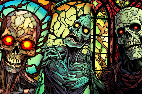 Stained Glass Spooky Zombie Bundle Sublimation Regulrcrative 