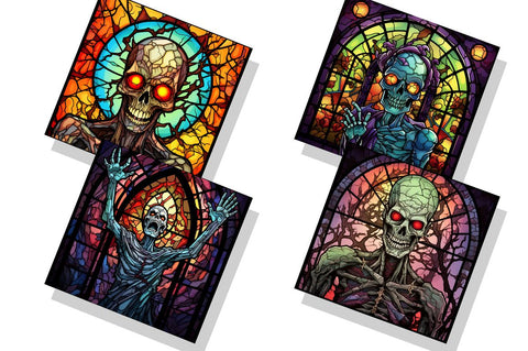 Stained Glass Spooky Zombie Bundle Sublimation Regulrcrative 