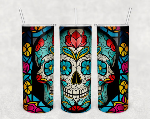 Skulls and Roses 20oz Skinny Sublimation Tumbler – RSquiltsNcrafts LLC