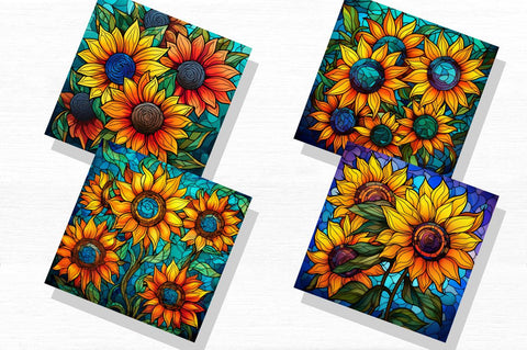Stained Glass Sunflowers Sublimation Bundle Sublimation Regulrcrative 