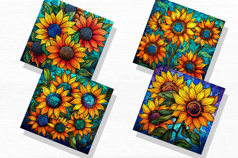 Stained Glass Sunflowers Sublimation Bundle Sublimation Regulrcrative 