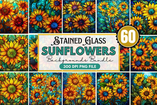 Stained Glass Sunflowers Sublimation Bundle Sublimation Regulrcrative 