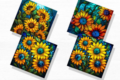 Stained Glass Sunflowers Sublimation Bundle Sublimation Regulrcrative 