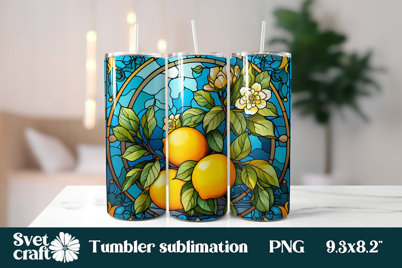 Stained glass tumbler wrap design Sublimation Svetana Studio 