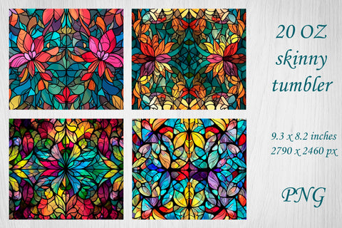 Stained glass tumbler wrap sublimation, 20 oz skinny design Sublimation AnastasiyaArtDesign 