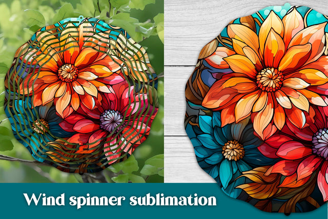 Stained glass wind spinner | Flower wind spinner sublimation Sublimation Svetana Studio 
