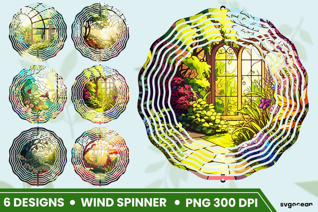 Stained Glass Wind Spinner | Sublimation Designs SVG SvgOcean 