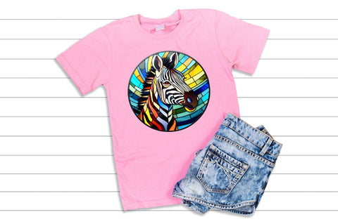 Stained Glass with Christmas Zebra Sublimation Regulrcrative 