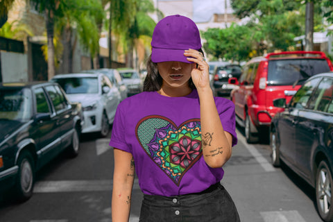 Stained Glass Zen Doodle Mandala Heart PNG Sublimation Angel on Empire 