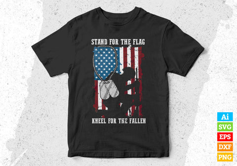 Stand for The Flag Kneel for The Fallen Firefighter Svg Png Cut Files SVG DesignDestine 