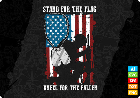 Stand for The Flag Kneel for The Fallen Firefighter Svg Png Cut Files SVG DesignDestine 
