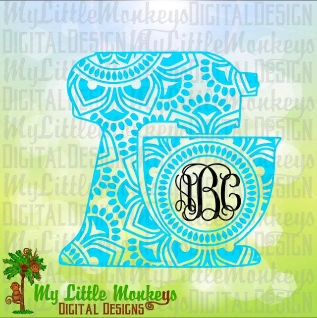 Stand Mixer Mandala Monogram Base SVG MLM Design Studio