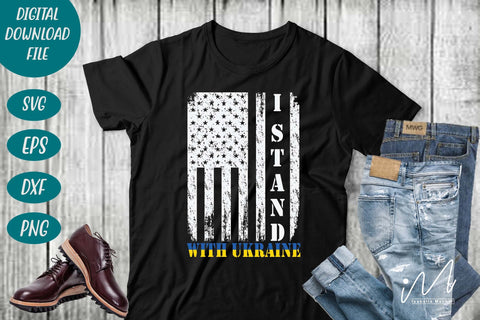 stand with Ukraine svg, USA flag svg SVG Isabella Machell 