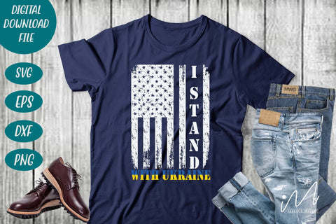 stand with Ukraine svg, USA flag svg SVG Isabella Machell 