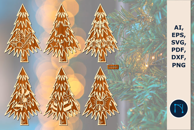 Standing Christmas Tree Bundle, Christmas Trees SVG Cut File SVG MD JOYNAL ABDIN 