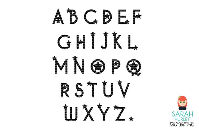 Star Alphabet Upper Case SVG Sarah Hurley 