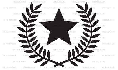 Star and laurel wreath SVG TribaliumArtSF 