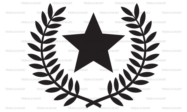 Star and laurel wreath SVG TribaliumArtSF 