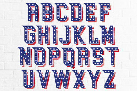 Star and Strip Alphabet Bundle svg eps ai png pdf SVG zafrans studio 