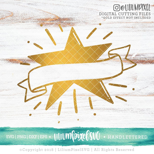 Star Banner SVG Lilium Pixel SVG 
