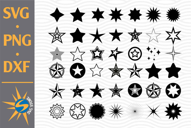 Star Bundle Silhouette SVG, PNG, DXF Digital Files Include SVG SVGStoreShop 