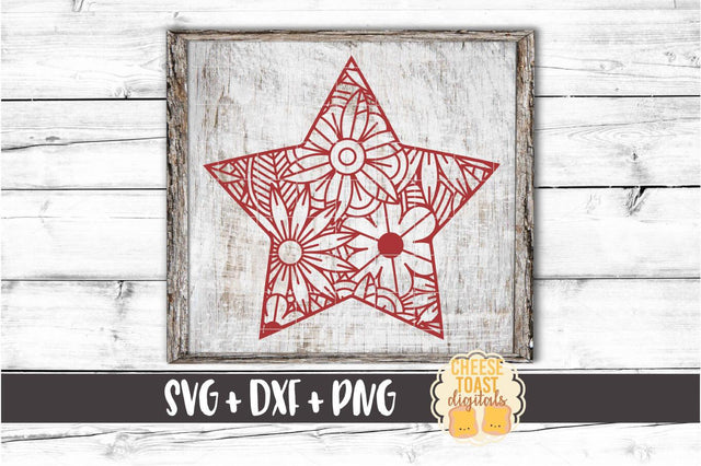 Star - Christmas Zen Doodle SVG PNG DXF Cut Files SVG Cheese Toast Digitals 