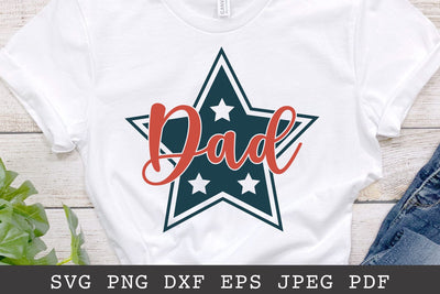 Star Dad - Father's Day SVG Cut File SVG Shine Green Art 