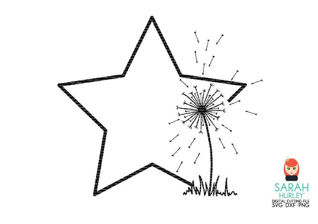 Star Dandelion Frame SVG Sarah Hurley 