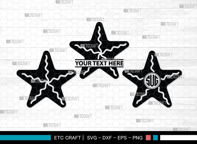 Star Fish Monogram, Starfish Silhouette, Starfish SVG, Tropical Starfish Svg, Beach Starfish Svg, Sea Animal Svg, Ocean Starfish Svg, SB00326 SVG ETC Craft 