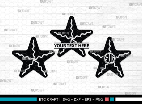 Star Fish Monogram, Starfish Silhouette, Starfish SVG, Tropical Starfish Svg, Beach Starfish Svg, Sea Animal Svg, Ocean Starfish Svg, SB00326 SVG ETC Craft 