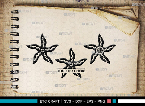 Star Fish Monogram, Starfish Silhouette, Starfish SVG, Tropical Starfish Svg, Beach Starfish Svg, Sea Animal Svg, Ocean Starfish Svg, SB00326 SVG ETC Craft 