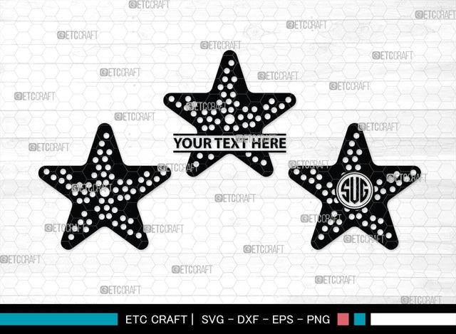 Star Fish Monogram, Starfish Silhouette, Starfish SVG, Tropical Starfish Svg, Beach Starfish Svg, Sea Animal Svg, Ocean Starfish Svg, SB00326 SVG ETC Craft 